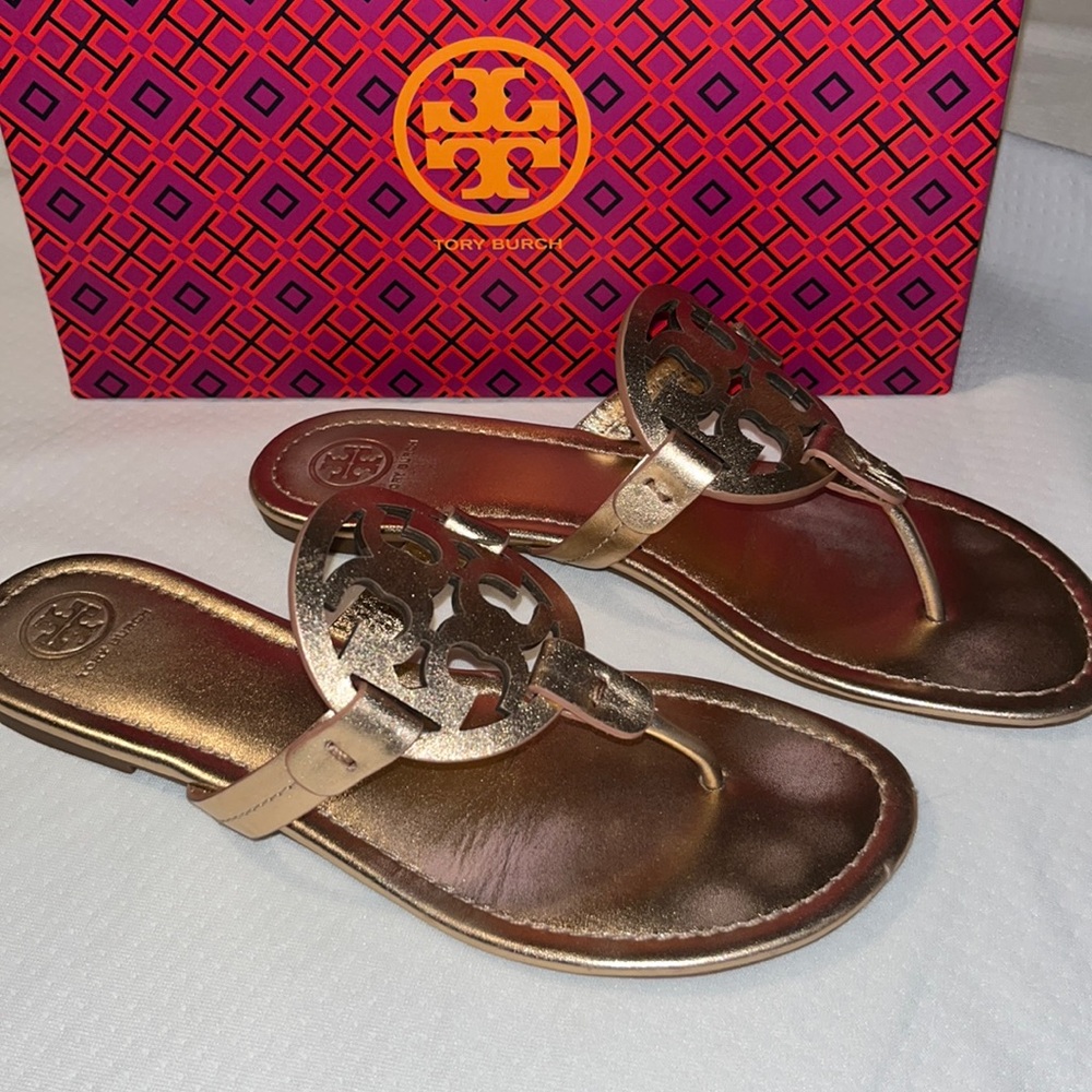 Tory Burch Miller Metallic Leather Sandal